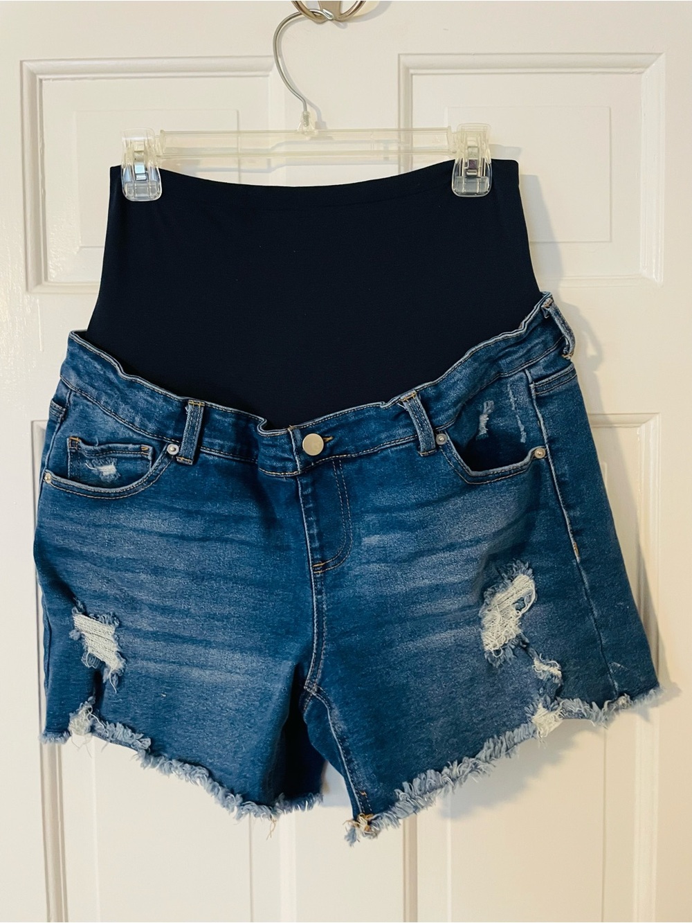 Time and Tru Full Panel Maternity Jean Shorts
